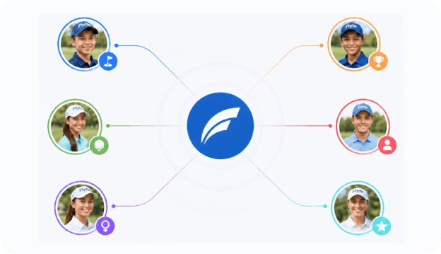 Crew network with six members connected through FLYTE